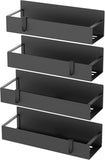 4 Pack Magnetic Spice Storage Rack - Black Fridge Organizer for Refrigerator & Oven