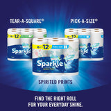 Pick-A-Size Paper Towels - Spirited Prints, 6 Double Rolls, Full & Half Sheets