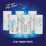 Pick-A-Size Paper Towels - Spirited Prints, 6 Double Rolls, Full & Half Sheets