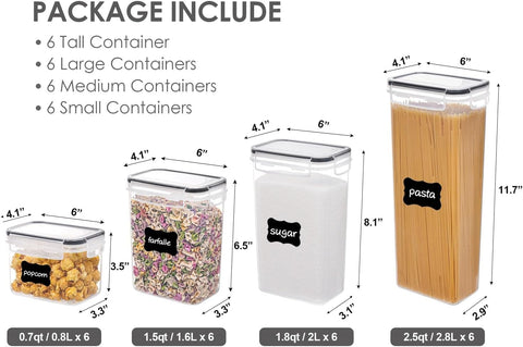 Airtight 24-Piece Food Storage Containers - BPA Free with Lids & Labels