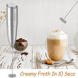 Electric Milk Frother Hand Mixer - Mini Foamer for Coffee & Cappuccino