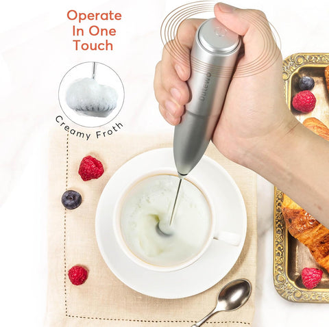 Electric Milk Frother Hand Mixer - Mini Foamer for Coffee & Cappuccino