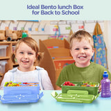 Kids Lunch Box - Leakproof Bento Box with 4 Compartments & Silverware