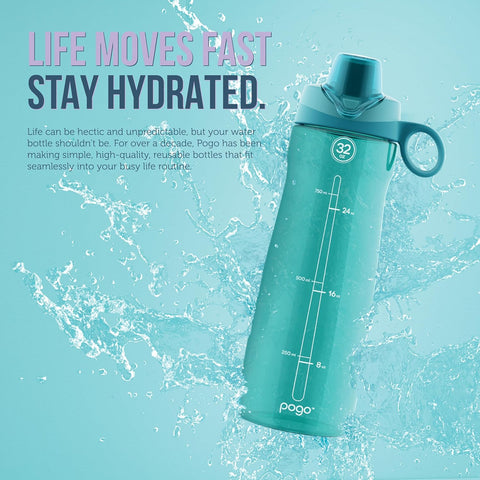 32oz Water Bottle with Chug Lid & Carry Handle - BPA Free, Dishwasher Safe