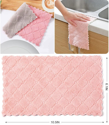 12 Pack Kitchen Towels - Quick Dry Coral Velvet, Soft & Absorbent