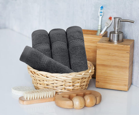 8-Piece Premium Towel Set - 600 GSM, 100% Cotton, Highly Absorbent (Grey)